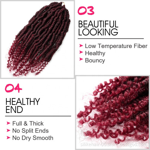 SILIKE 2020 New Design Passion Twist Crochet Hair Braid Ombre ColorSPRING Twist Braids Water Wave Synthetic Spring  Crotchet